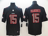 Nike Chiefs 15 Patrick Mahomes Black Impact Rush Limited Jerseys